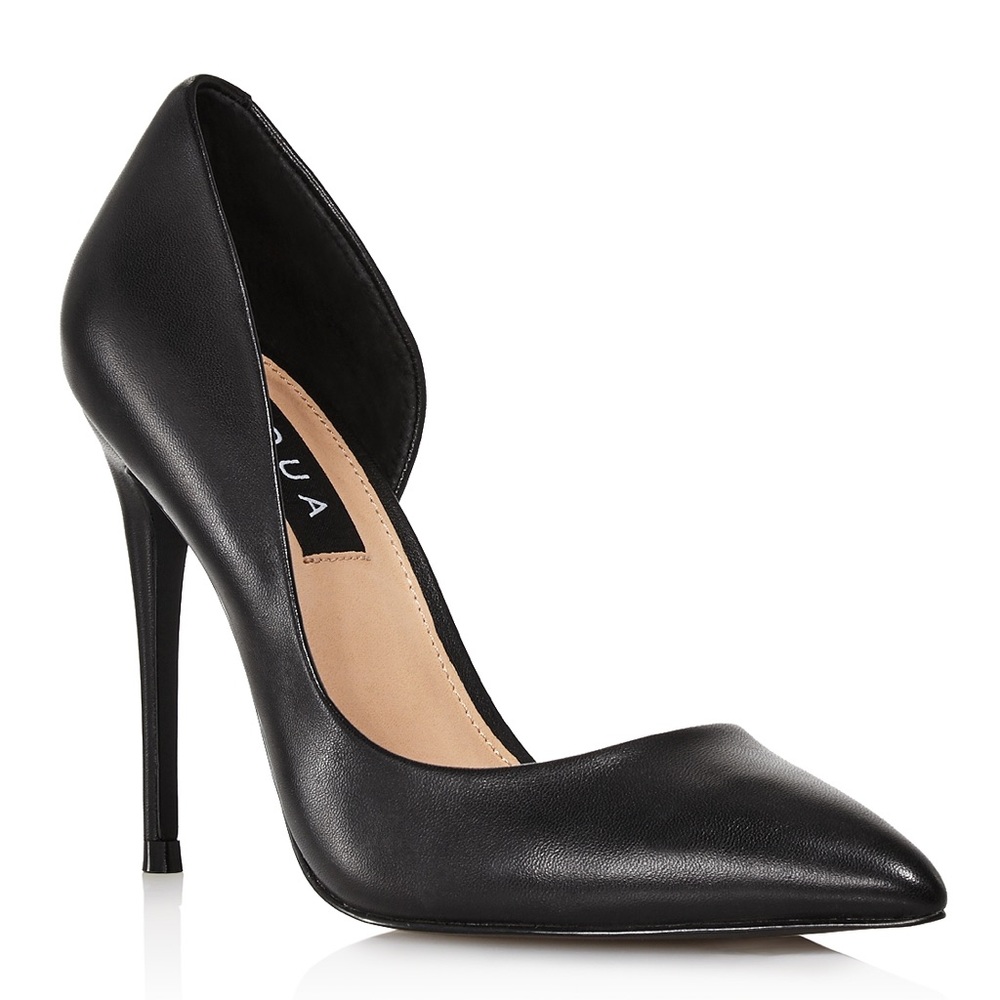 *2 FOR 40* Aqua Dion Half D’orsay Black Leather Heels Size US 10